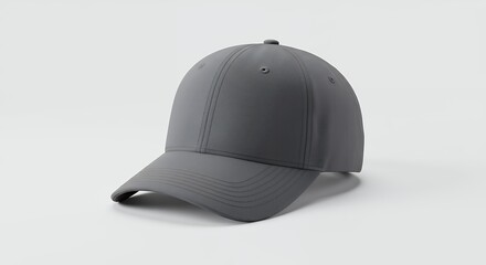 Fototapeta premium Gray baseball cap on white background