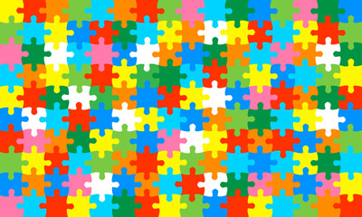 Background with jigsaw puzzle 160 colorful pieces image vector.