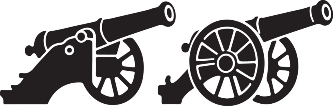 Vintage cannon silhouette icon vector illustration 