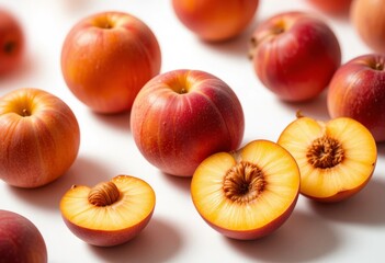 peaches AND plums for an advertising brochure.