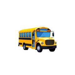 Bright Yellow School Bus Illustration  Perfect for Educational Designs