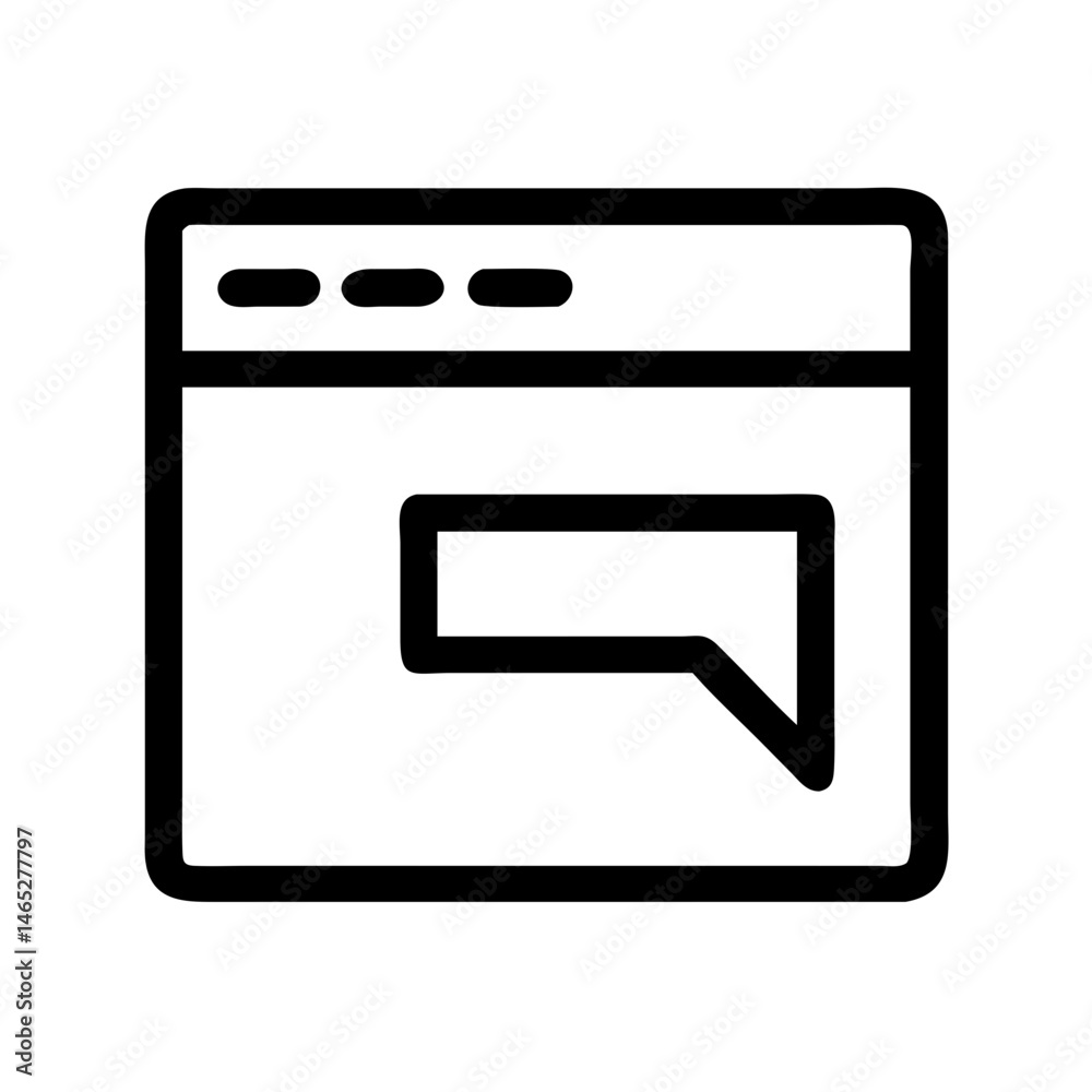Poster browser window chat icon vector illustration message bubble dialog box communication concept graphic