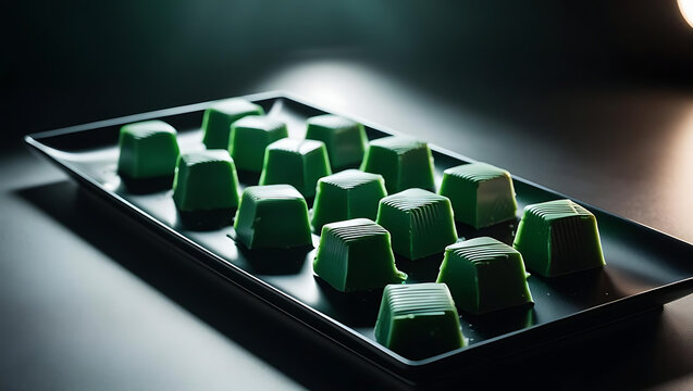 Cubos en una bandeja