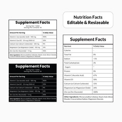 Medicine nutrition facts, supplement facts, fact,  medicine, nutritional, supplement, health, vitamin, vector, nutritional information, nutrition label, resizable & editable.