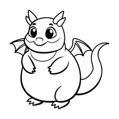 a chubby baby dragon with tiny wings and big round vector illustration