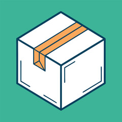 Vector illustration of a 3D paper cube box packaging design