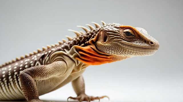 The oriental garden lizard isolated against a white background.