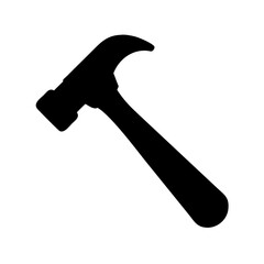 Hammer tool construction carpentry equipment hardware nail repair building hammering silhouette