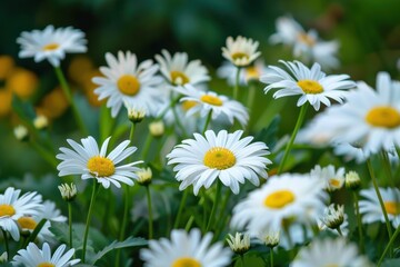 Fototapeta premium white daisy flowers in garden
