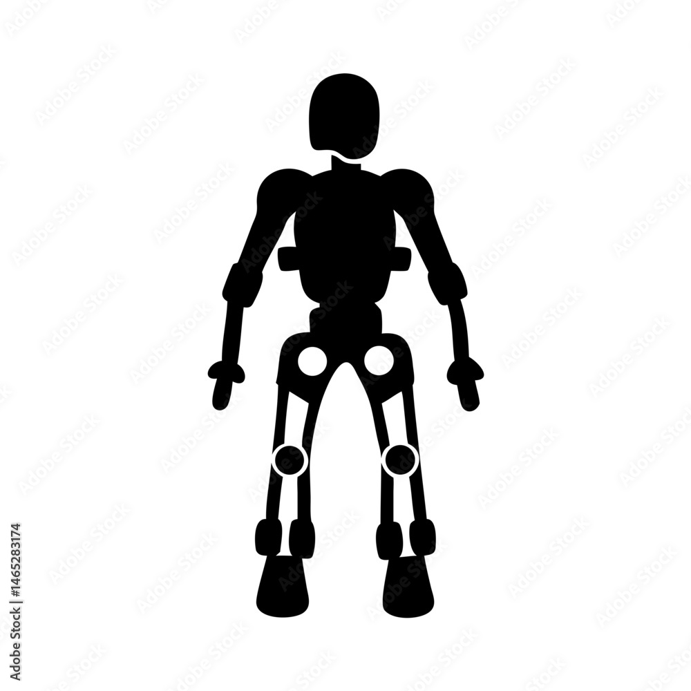 Poster silhouette robot android humanoid machine automation artificial intelligence design technology