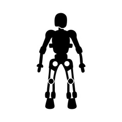 Silhouette robot android humanoid machine automation artificial intelligence design technology