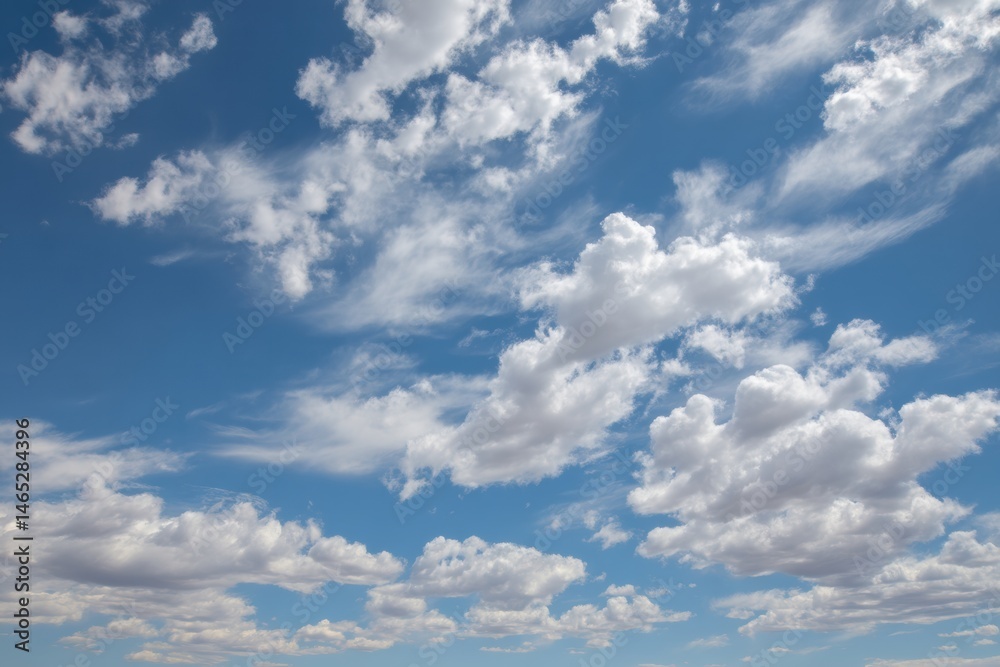Poster thin white clouds drift across a pastel blue summer sky in a serene afternoon atmosphere generative 
