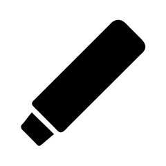 Illustration of black marker pen tool for highlighting text and drawing marker design marker art