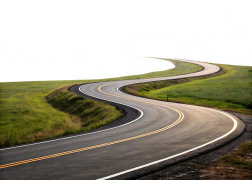 curvy road isolated on background white
