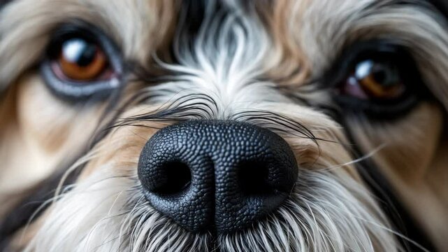 Detailed video of a dog's nostrils.