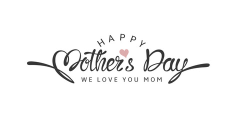 happy mother's day greeting vector with handwritten calligraphy lettering design