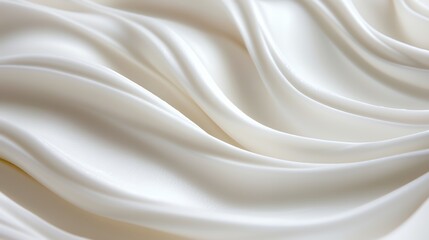 Obraz premium Flowing White Fabric with Elegant Wavy Silk Texture Backdrop