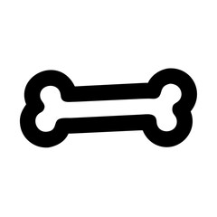 Bone pet dog animal canine treat food chew toy skeleton puppy black and white graphic icon