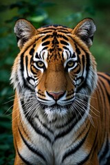 there is a tiger that is standing in the grass