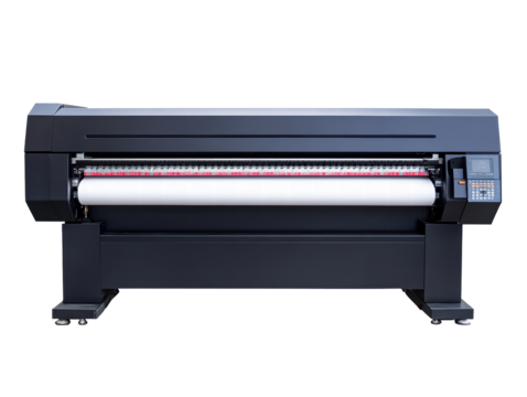 Isolated Large Black Format Printer