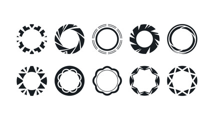 Abstract Geometric Aperture Designs: A collection of intricately designed geometric aperture shapes, each offering a unique visual aesthetic.