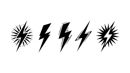 Electrical Bolt Design: A striking design features multiple illustrations of lightning bolts, each showcasing dynamic energy and power in a simple, stylized form.