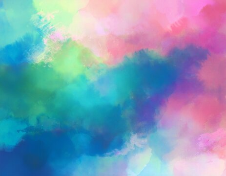 fond texture de peinture aquarelle en taches de couleur bleu vert rose degrade