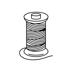 Threads of Creation: A simple yet elegant illustration of a spool of thread, representing the essence of sewing and craft, perfect for design concepts and creative projects.