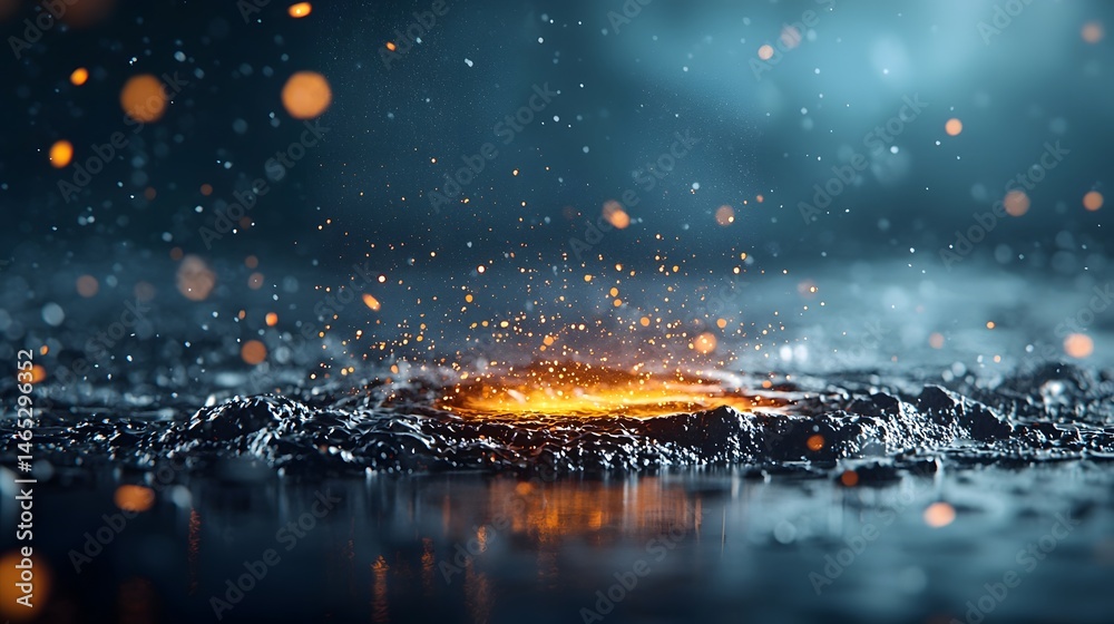 Poster mesmerizing display of glowing shimmering liquid in motion creating a captivating and ethereal visua