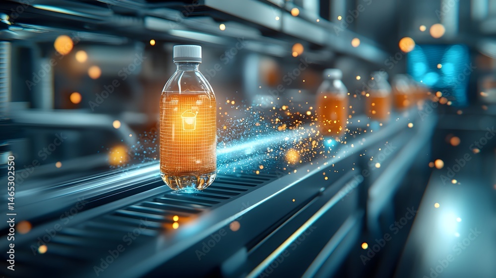Poster an advanced automated recycling system that uses holographic panels to efficiently process and sort 