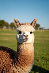 Obraz premium there is a llama that is standing in the grass