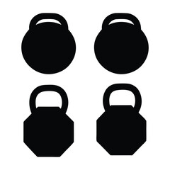 Fototapeta premium Geometric Kettlebell Silhouette Vector Minimalist Black and White Gym Elements for Fitness and Workout Design