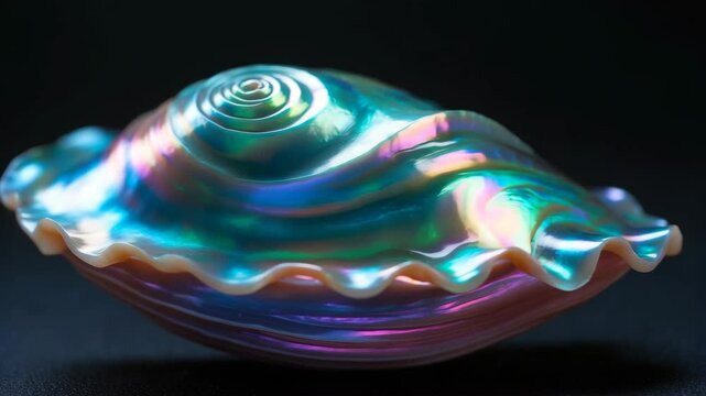 Dark background with shell.