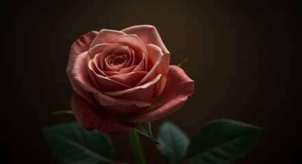 Fototapeta premium Elegant close-up of a single, exquisite rose with delicate petals