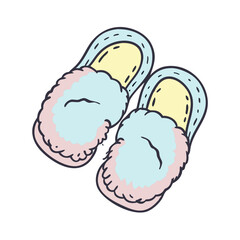 Presenting fluffy slippers footwear fashion comfort home shoes indoor cozy style slipper pair design