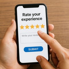 Client or consumer give rating to service experience on online application, Customer review satisfaction feedback survey