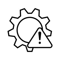 System error icon in outline vector style. Represents a malfunction, technical issue, or software failure. Perfect for apps, IT support platforms, troubleshooting tools, and tech-related infographics.
