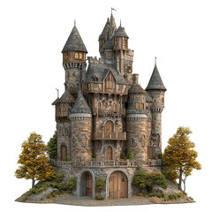 Fototapeta premium Ironwood Castle isolated on transparent background.