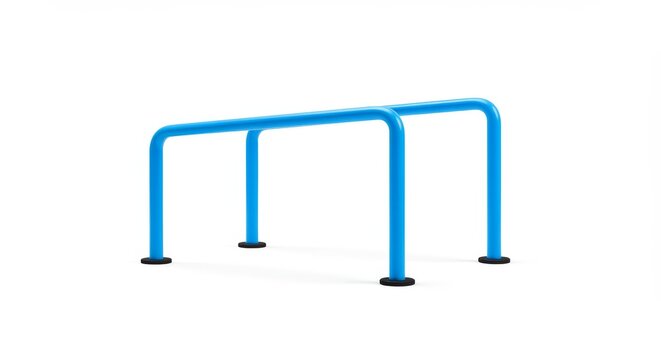 Blue Parallel Bars for Fitness Training - Versatile home gym and outdoor workout equipment. Ideal for bodyweight exercises, strength training, and improving upper body strength. Promotes fitness