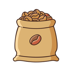 Illustration of a bag full of coffee beans fresh roasted coffee beans sack coffee beans coffee sack