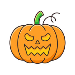 Halloween pumpkin jack o lantern spooky scary october autumn fall holiday celebration design icon vector illustration