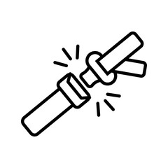 Simple belt icon in outline style. Vector symbol of clothing accessory, fashion item, or wardrobe element. Ideal for apparel apps, fashion infographics, e-commerce UI, and clothing design interfaces.