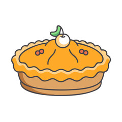 Delicious pie dessert food sweet bakery pastry cherry tasty baked homemade treat illustration