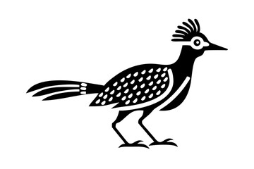 Obraz premium Roadrunner bird silhouette in profile with distinct patterns vector illustration
