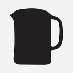 Coffee and Tea jug Black vector silhouette and Graphic Art.