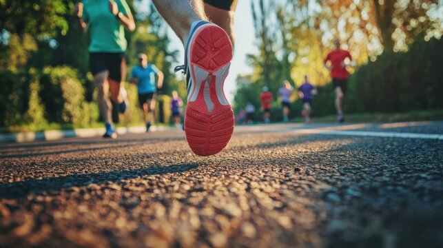 A transplant survivor running in a charity event