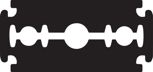 Razor Blade Shape in Black Vector | Clean Cutting Tool Illustration Without Silhouette Style