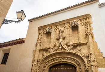 detail of the facade of the Convent of the Incarnation in Arcos de la Frontera, province of Cádiz, Andalusia, Spain