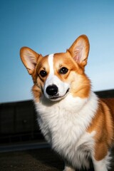 there is a dog that is standing on the ground looking at the camera