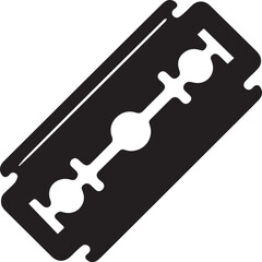 Razor Blade Shape in Black Vector | Clean Cutting Tool Illustration Without Silhouette Style